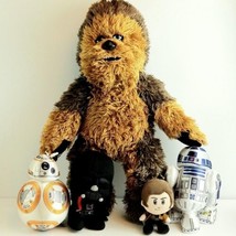 5 Star Wars Plush Toy Bundle Chewbacca Darth Vader R2D2 Hans Solo BB