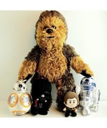 5 Star Wars Plush Toy Bundle Chewbacca Darth Vader R2D2 Hans Solo BB - £35.96 GBP