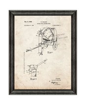 Tilting Bowl Concrete Mixer Patent Print Old Look with Black Wood Frame - $24.95+
