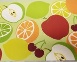Set of 2 Kitchen Vinyl Foam Placemats (appr. 12&quot; x 18&quot;) FRUITS ON GREEN ... - £10.11 GBP