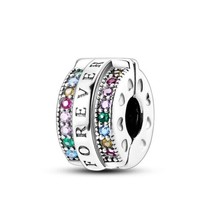 2024 New S925 Colorfull Zirconia Forever Clip Charm for Bracelet and Necklace - £8.55 GBP