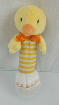 Carters Just One Year Stuffed Plush Baby Duck Chick Squeak Crinkle Stick Toy - £23.73 GBP