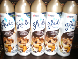 (5) Glade Room Aerosol Spray Elegant Amber &amp; Oud Fragrance - $24.52