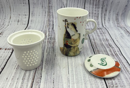 Teavana 3 Piece Infuser Tea Mug With Lid Wu Ziqiang Artkey Cup Musician - £13.85 GBP