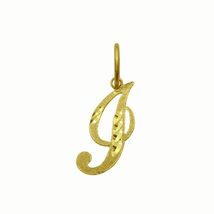 Genuine 14K Yellow Gold 0.78" Fancy Cursive Script Letter Initial 'I' Pe... - $78.00