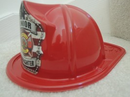 Firemans Hat - Red Plastic Firefighter Hat Fits Most - Pretend Play Costume NEW - £2.86 GBP