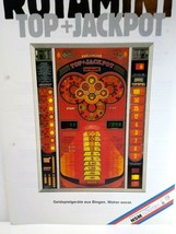 NSM Rotamint Top + Jackpot Vintage Original Slot Machine Promo Art Sheet German - £23.00 GBP