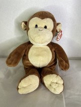 TY Pluffies Dangles Monkey Plush Brown Tan 10in Stuffed Animal Toy Sewn Eyes - $24.75