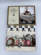 Tablecloth 60&quot; X 84&quot; Printed Fall Flowers Fruit John Derian Target Cotton Linen - £26.50 GBP