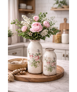 Vintage Floral Ceramic Vase Set - $48.99