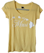 Basic By Active Womens T Shirt Size Large Yellow With Maui Cotton Polyes... - $13.54 CAD