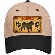 English Bulldog Novelty Khaki Mesh License Plate Hat - £22.84 GBP