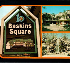 Vintage Baskins Square Shops Gatlinburg Tennessee Unposted Panorama Postcard - £7.77 GBP