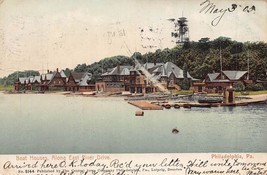 Philadelphia Pa~Boat House Along East River DRIVE~1905 Tinted Photo Postcard - £8.76 GBP