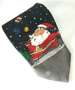Tie Santa Blowing Bubbles Christmas XMas Navy Gray Hallmark Holiday L 59... - £9.37 GBP