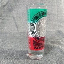 Riviera Maya Mexico Flag 4&quot; Tall Shooter Double Shot Glass Silver Tone M... - $14.95