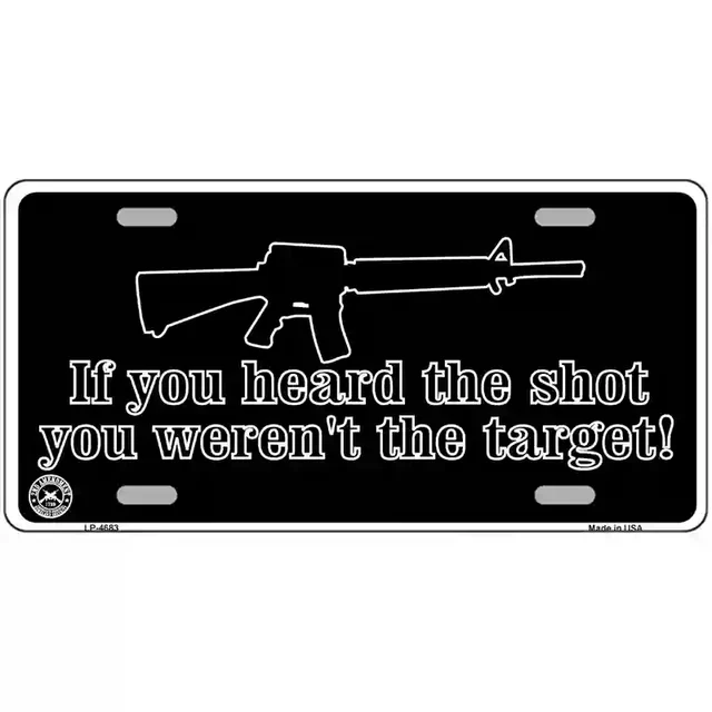 Heard The Shot Metal Novelty License Plate - 6&quot; x 12&quot; - €8,68 EUR