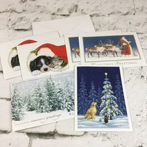 Season’s Greetings Christmas Cards Assorted Lot Of 6 In 4 Styles With En... - £7.81 GBP