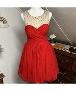 City Studios Homecoming Dress size 3. Red with beautiful pearl beading. - $29.65