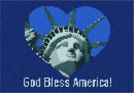 Pepita Needlepoint Canvas: Heart God Bless America, 10&quot; x 7&quot; - £39.31 GBP+