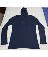 John Varvatos U.S.A. Blue Lightweight Hoodie Long Sleeve Casual Luxe Siz... - $68.58 CAD