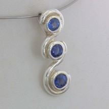 Pendant Royal Blue Kyanite Round Gemstones Handmade 925 Silver Unisex Design 173 - £81.90 GBP