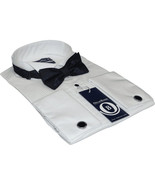Mens Oscar Banks Turkish Formal Tuxedo Shirt Cotton Wing Tip Bow tie 550... - $422.57 MXN
