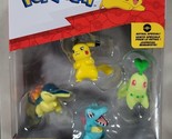 Pokemon Battle Figure Multi-Pack 2-inch (Pikachu, Chikorita, Totodile, C... - $18.32