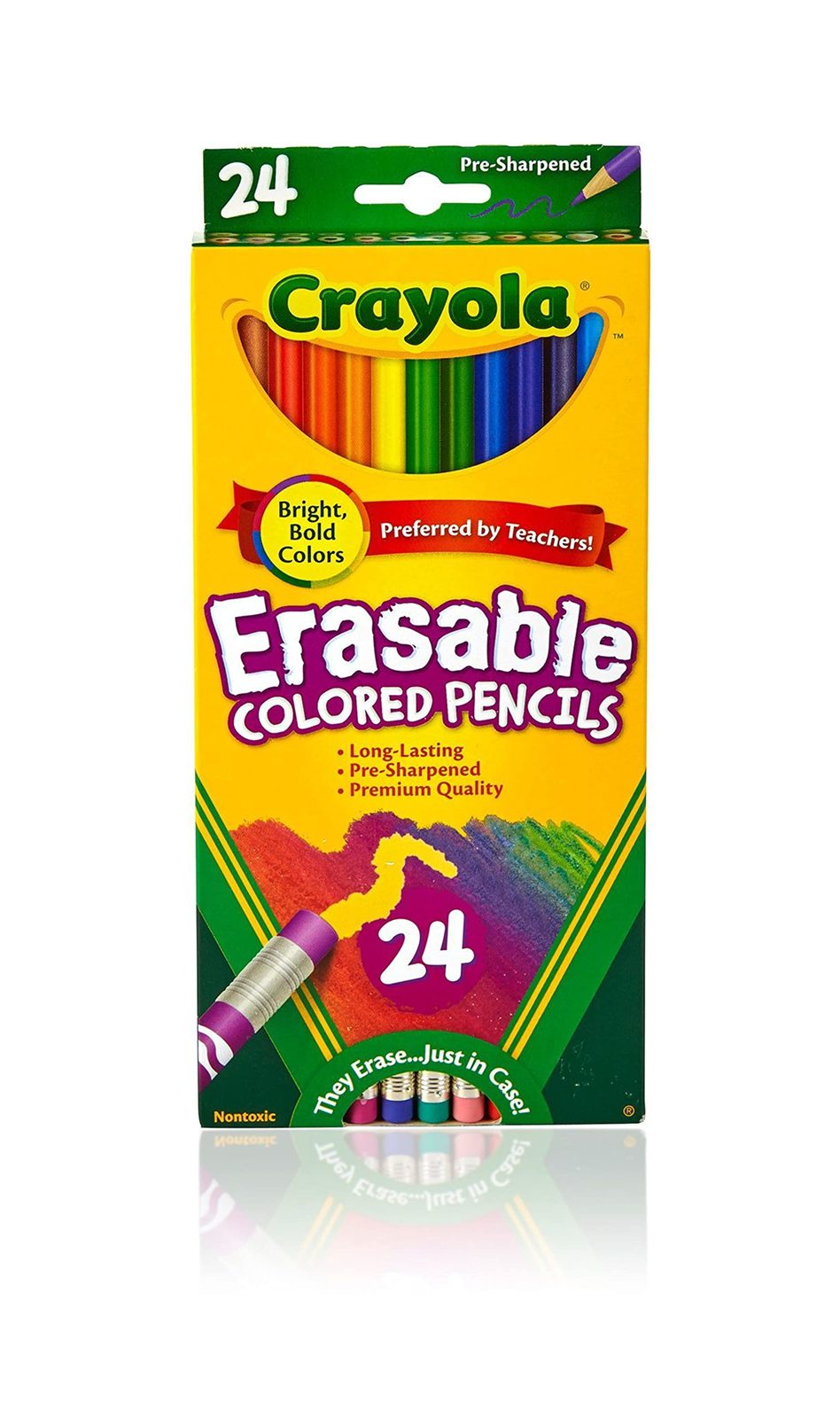 Crayola Erasable Colored Pencils (24ct), Kids Coloring Pencils for Coloring Boo