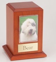 Large 110 Cubic Ins Cherry Pet Tower Photo Urn for Ashes w/Engravable Nameplate - £124.56 GBP