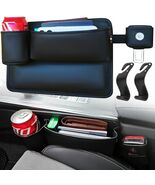 Upgrade Car Side Gap Filler Organizer Black with Cup Holder &amp; Hooks - $68.25 MXN
