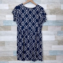 Escapada Felice Crossover Open Back Dress Blue White Print Casual Womens... - $34.64