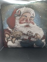 Vintage Santa Claus Throw Pillow Christmas American Weavers Embroidered ... - £11.06 GBP