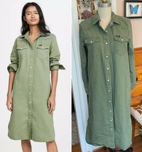 LEE Modern Vintage Western Midi Dress Sz S olive Coat Jacket Jeans - $94.05