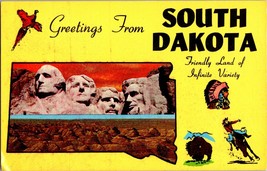Large Letter Greetings  Vtg Postcard, South Dakota, Mt. Rushmore, PM 1973 - £3.79 GBP