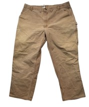 Vtg Carhartt Pants B11 Brown Canvas Dungaree Carpenter Workwear Y2K Mens... - $39.19