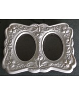 Beautiful Vintage Ceramic Double Photo Frame   VGC  PRETTY EMBOSSED ROSE... - $26.72