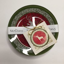 Notions Reindeer Dessert Plates By Crystal Clear Set of 4 Glass Christmas - £18.96 GBP