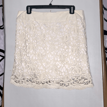 Kensie tan crocheted floral skirt, size 10 - $17.64