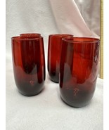 Anchor Hocking Royal Ruby Red 13 oz 5 1/8” Iced Tea Tumblers Set of 4  R... - $27.60 CAD