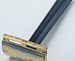 Vintage Gillette Gold Tone DE Safety Razor w Black Bakelite Handle  - $36.58