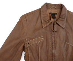 Gypsies and Lords Women&#39;s Butter Leather Jacket M Brown Distressed - £39.62 GBP