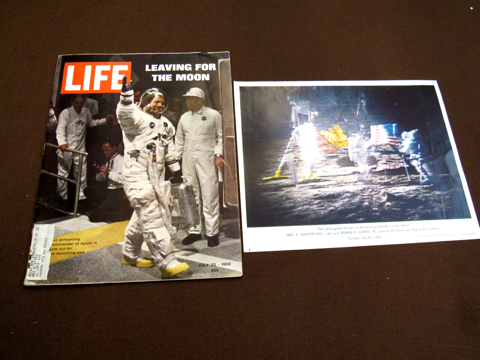 Primary image for APOLLO 11 NEIL ARMSTRONG 1969 LIFE MAGAZINE & FIRST PHOTO OF MAN ON MOON PRINT