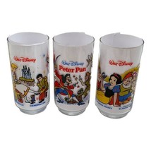 Walt Disney McDonalds Lot 3 Coke Glass Peter Cinderella Snow New Vintage 80s - £71.10 GBP