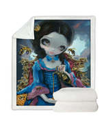 Rococo Style Portrait Beautiful Queen of Bees Throw Blanket - €48,83 EUR+