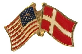 United States and Denmark Flag Hat Tac or Lapel Pin - £5.17 GBP
