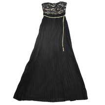 Jacaranda Dress Womens S Black Floral Pleated Tubeless Belted Maxi Dress - £22.10 GBP