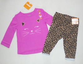 NWT Gymboree Toddler Girls Cat Face Tee Warm Fuzzy Leopard Leggings 12-18 4T NEW - £16.77 GBP