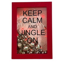 Keep Calm and Jingle On Red Light Up Shadow Box with Christmas Bells Wal... - $24.87