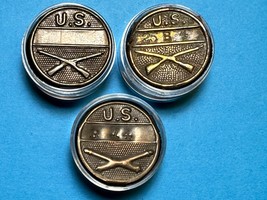 POST WWI, U.S. ARMY, M1919 EQUIPMENT TAGS, 2-INFANTRY, 1-ARTILLERY - $21.02 CAD